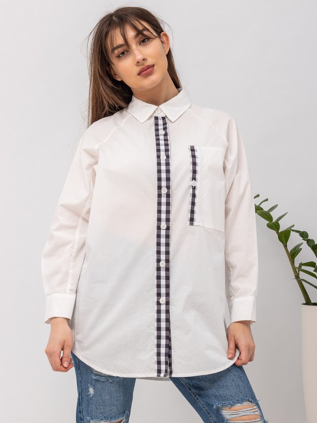 Блуза жіноча WIYA WM1102 NERO (ECRU), колір Молочний, розмір S/M