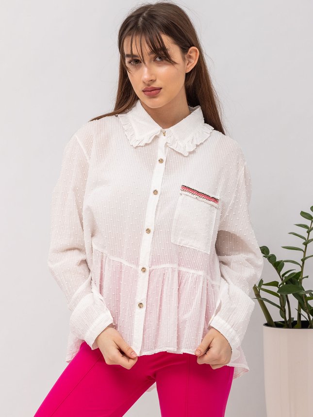 Блуза жіноча WIYA 51217 PANNA (ECRU), колір Бежевий, розмір S/M