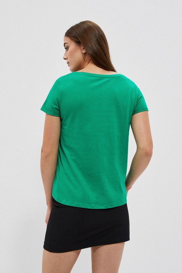 Футболка жіноча MOODO L-TS-4050 GREEN котонова з кишенею, колір Зелений, розмір XS