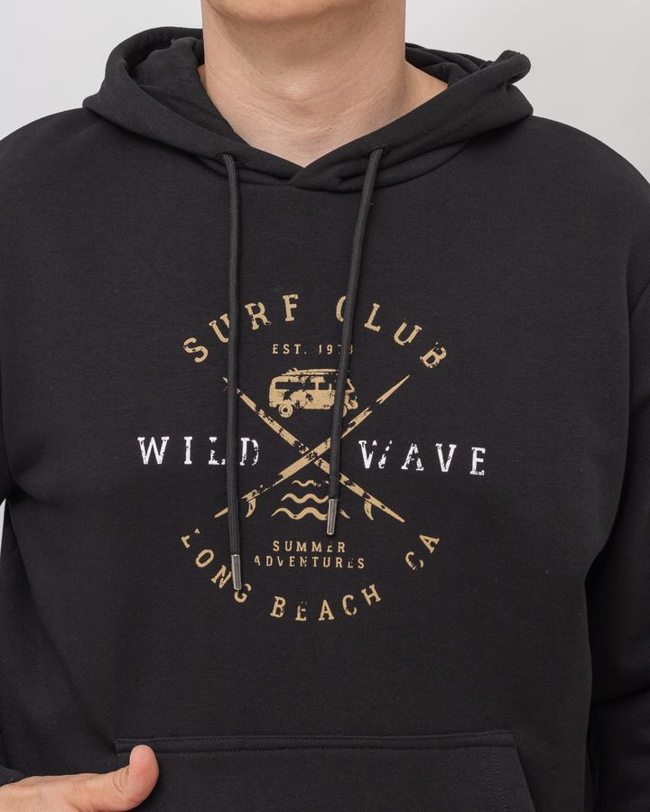 Кофта чоловіча V 62563-30112 BLACK худі з капюшоном, колір Чорний, розмір S