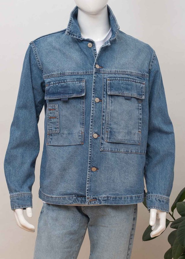 Куртка джинсова чоловіча WHITNEY E-MX1234 TAC BLUE DNM, колір Світлий джинс, розмір S