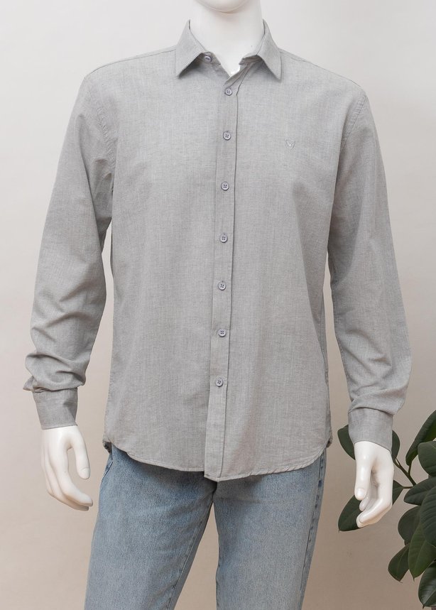 Рубашка с длинным рукавом мужская V 68761-50088 L GREY, цвет Серый, размер S
