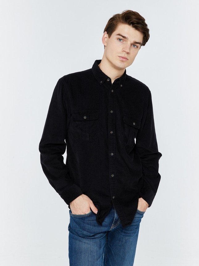 Рубашка с длинным рукавом мужская BS CALLAN SHIRT LS 900 BLACK VELVET, цвет Черный, размер XXL