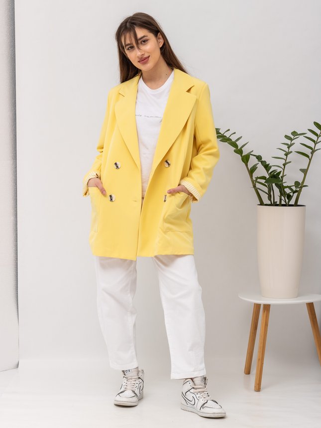 Піджак жіночий WIYA 51198-1 GIALLO (YELLOW), колір Жовтий, розмір M/L