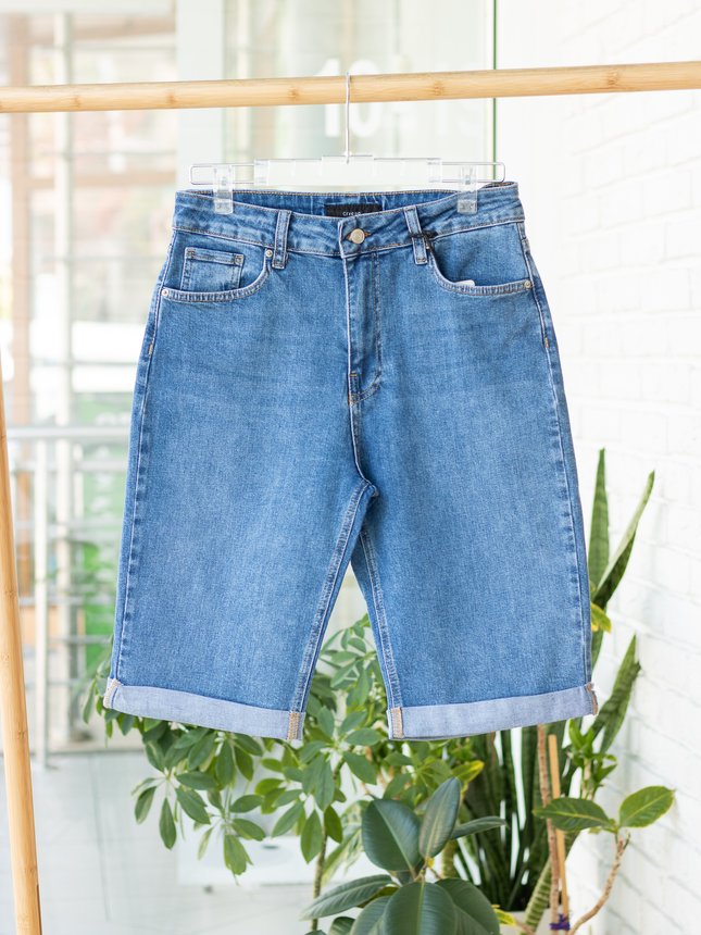 Шорти джинсові жіночі CRACPOT 4529-B (8723) MOM SORT BATTAL MAVI, колір Світлий джинс, розмір 30