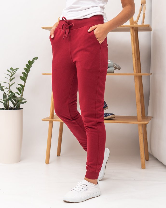 Спортивные брюки женские JOGGY J5887 BORDEAUX, цвет Бордовый, размер XS