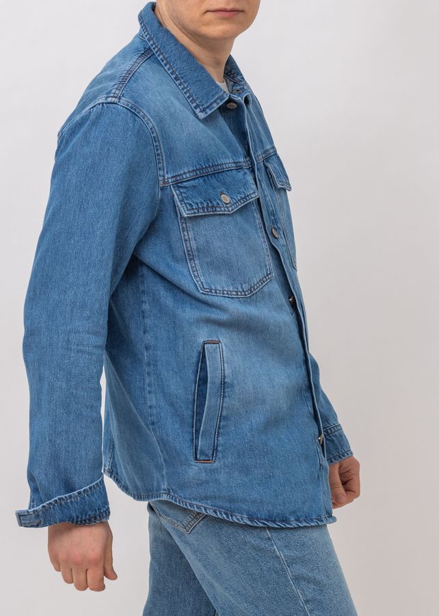 Куртка джинсовая мужская WHITNEY E-G516 FOLD BLUE куртка-рубашка, цвет Светлый джинс, размер M